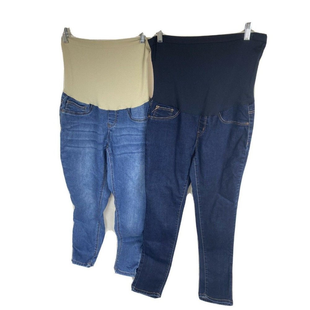 LOT OF 2 Bella Vida Maternity Jeans BootCut Blue D